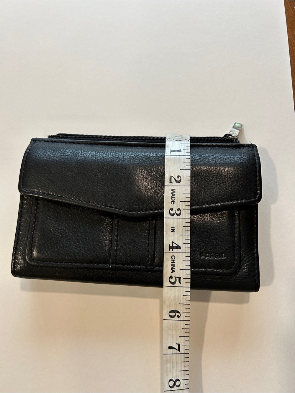 Fossil Black Leather Zip & Flap Wallet - Picture 9 of 9